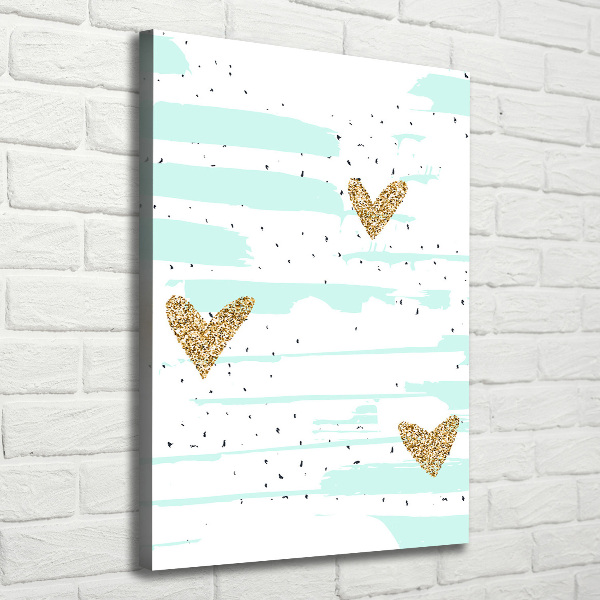 Large canvas wall art Hearts and spots