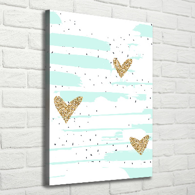 Large canvas wall art Hearts and spots