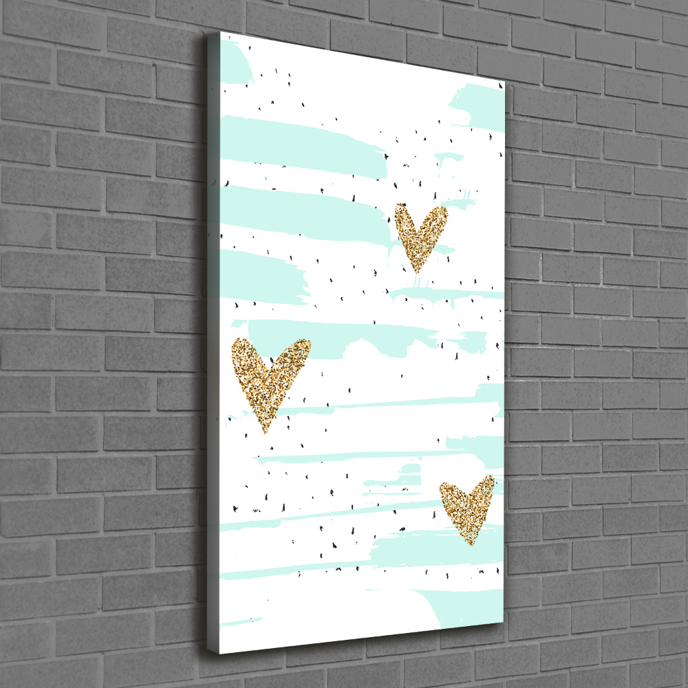 Large canvas wall art Hearts and spots