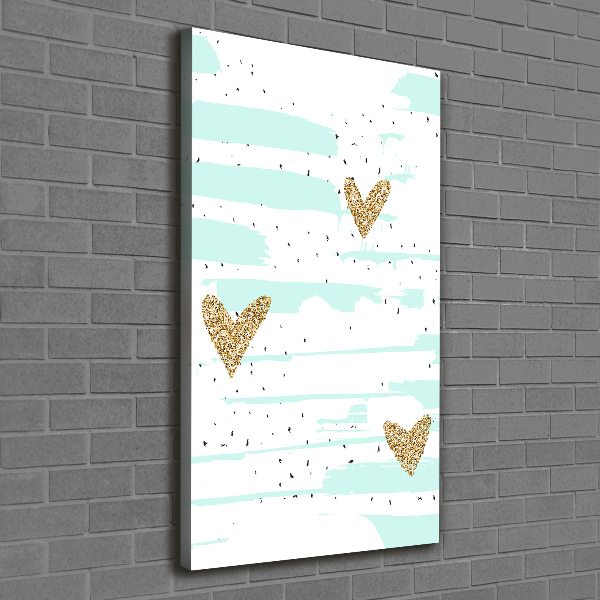 Large canvas wall art Hearts and spots