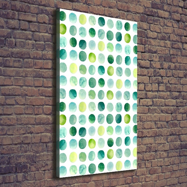 Canvas wall art Green dots