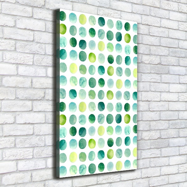 Canvas wall art Green dots