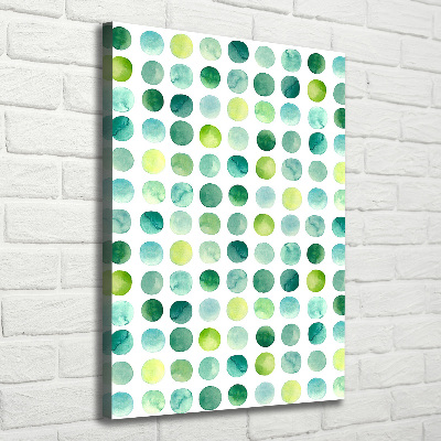 Canvas wall art Green dots