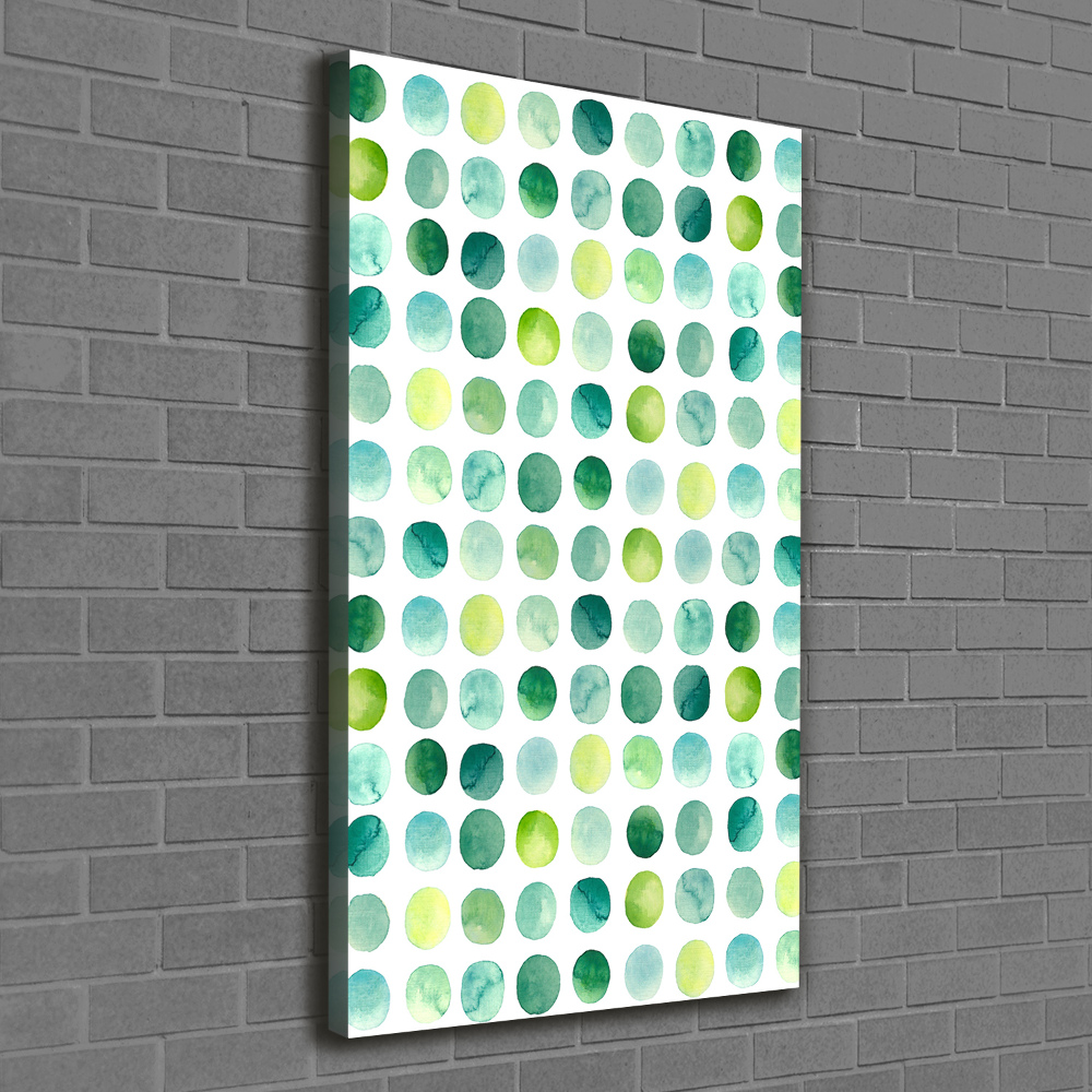 Canvas wall art Green dots