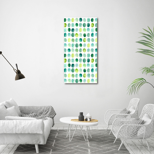 Canvas wall art Green dots