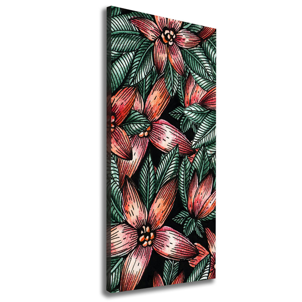 Large canvas wall art Tropical flowers