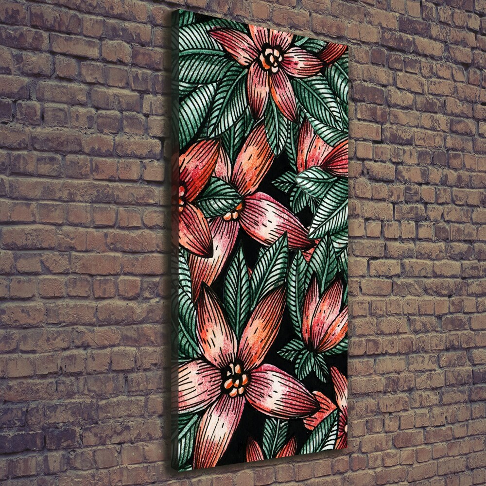 Large canvas wall art Tropical flowers