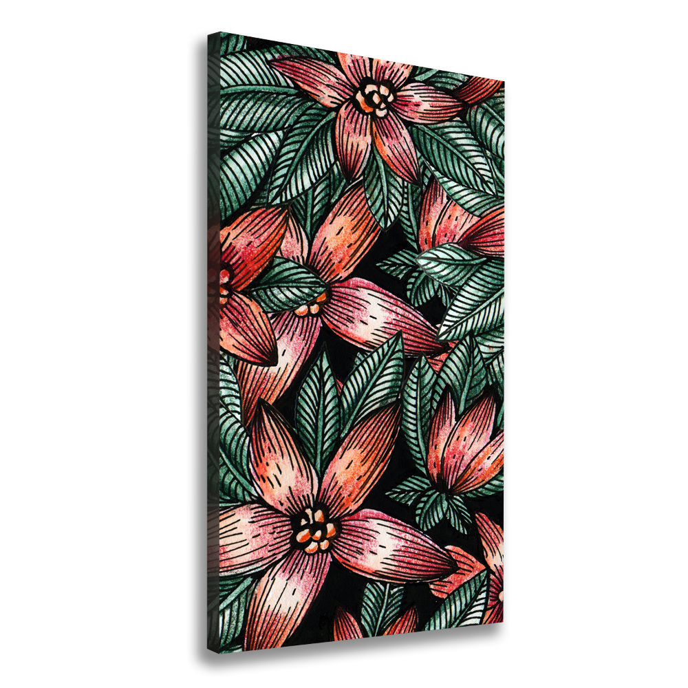 Large canvas wall art Tropical flowers