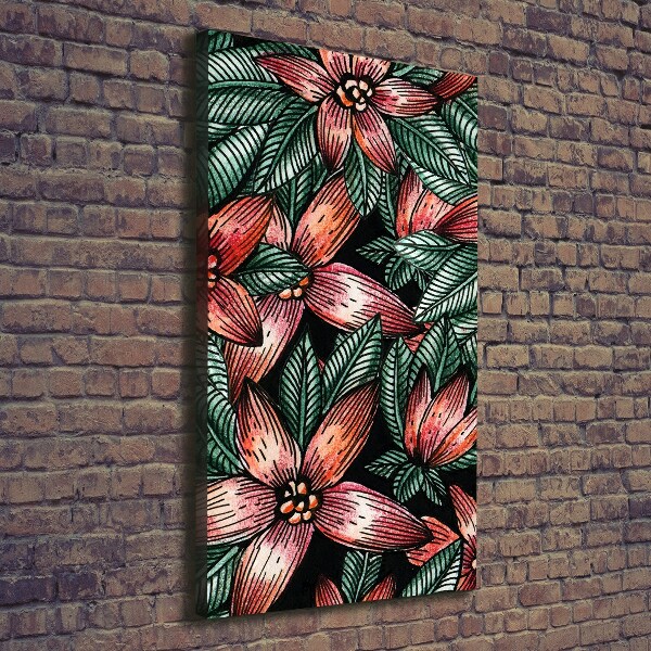 Large canvas wall art Tropical flowers