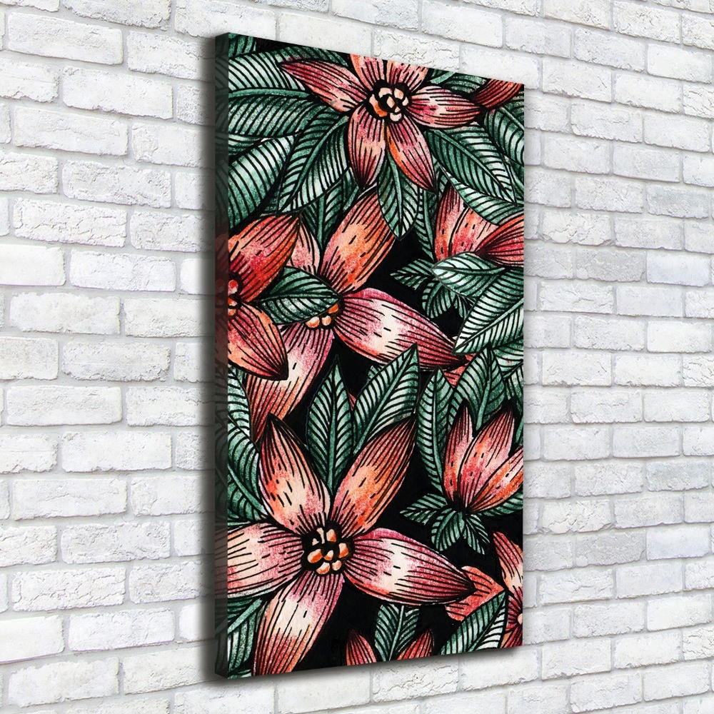 Large canvas wall art Tropical flowers