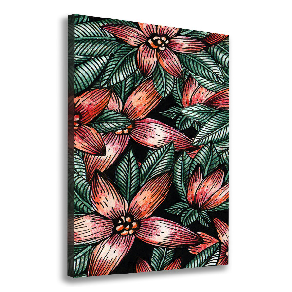 Large canvas wall art Tropical flowers