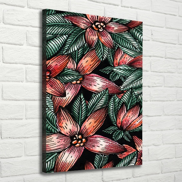 Large canvas wall art Tropical flowers