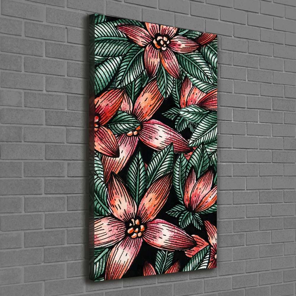 Large canvas wall art Tropical flowers