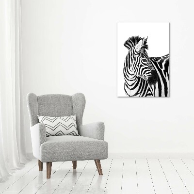 Canvas wall art Zebra in the snow