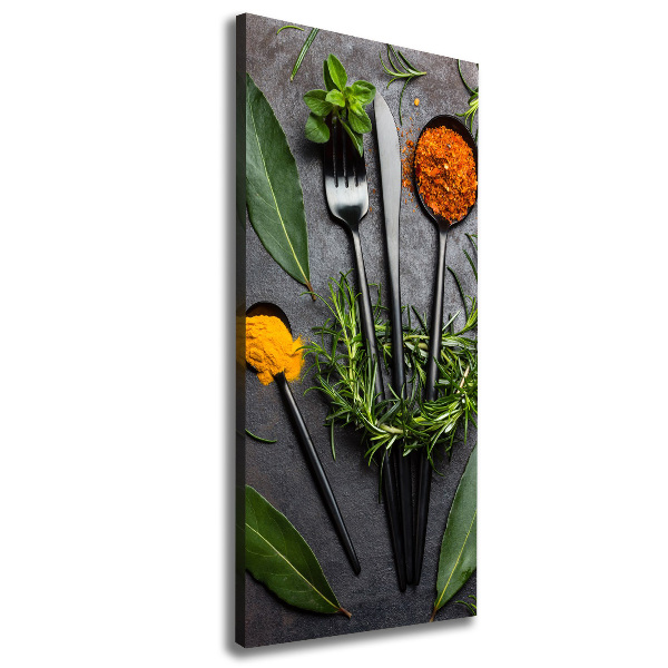 Large canvas wall art Cutlery and spices