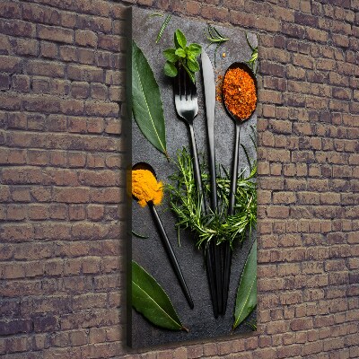 Large canvas wall art Cutlery and spices