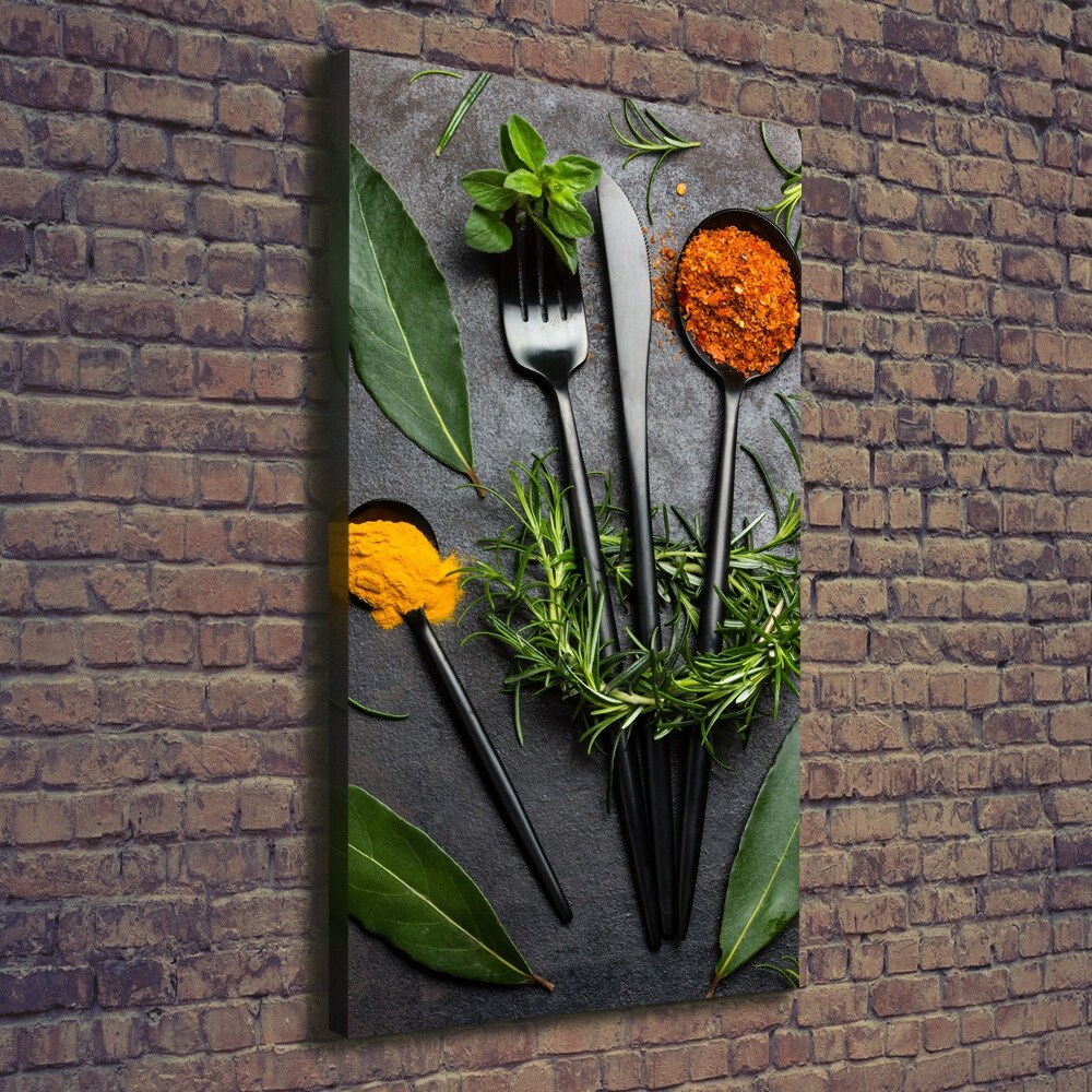 Large canvas wall art Cutlery and spices