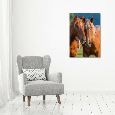 Large canvas wall art Two horses