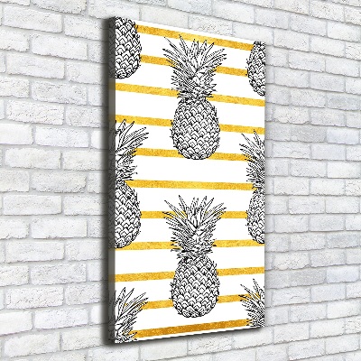 Wall art canvas large Pineapple stripes