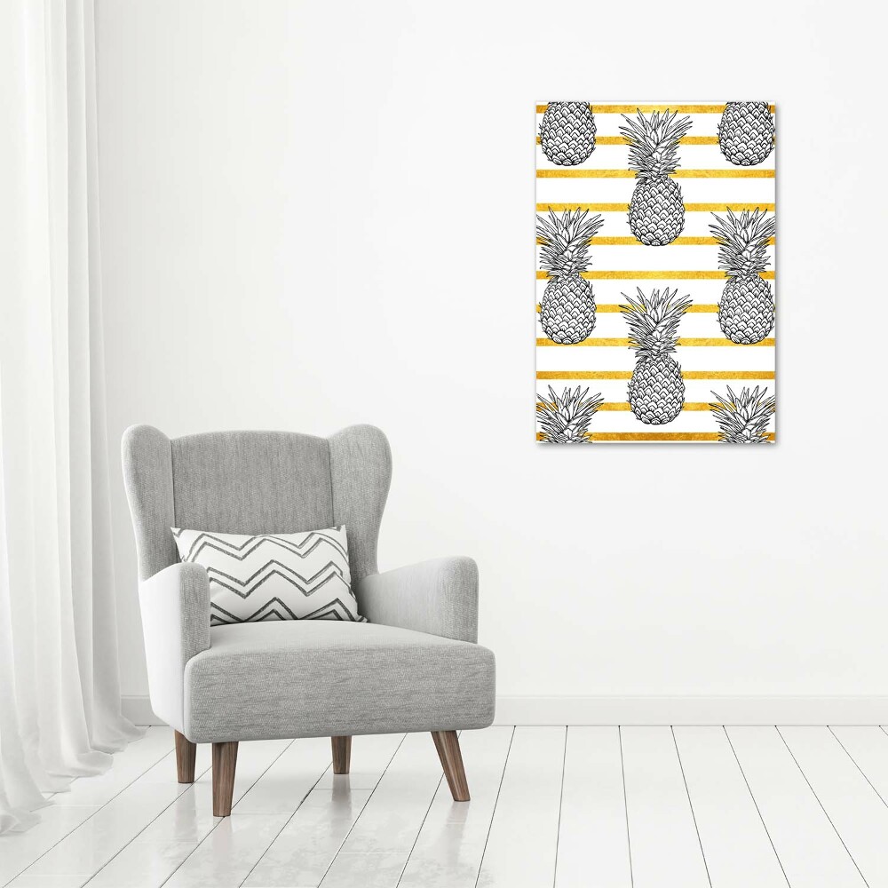 Wall art canvas large Pineapple stripes