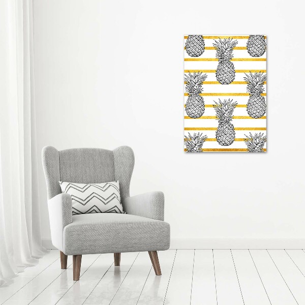 Wall art canvas large Pineapple stripes