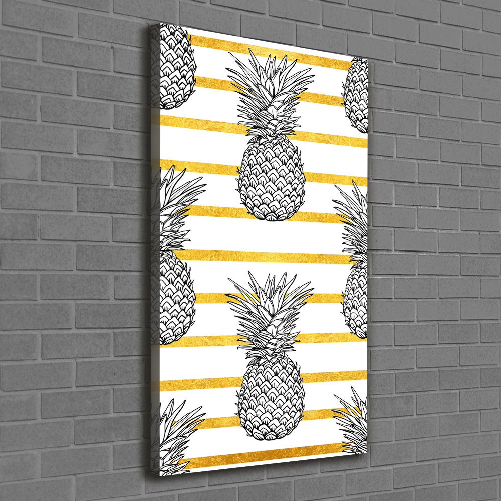 Wall art canvas large Pineapple stripes