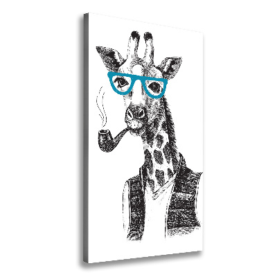 Canvas wall art Giraffes with glasses