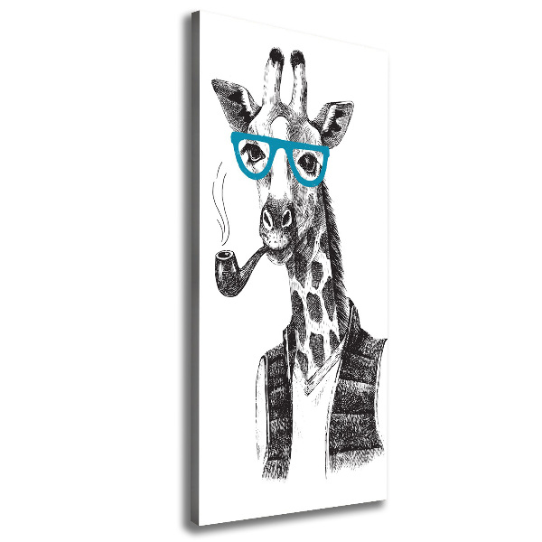 Canvas wall art Giraffes with glasses