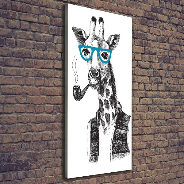 Canvas wall art Giraffes with glasses