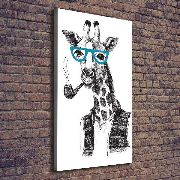 Canvas wall art Giraffes with glasses