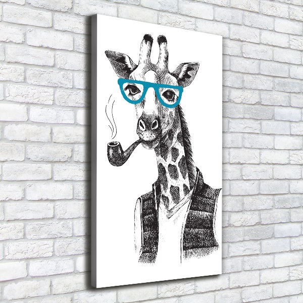 Canvas wall art Giraffes with glasses