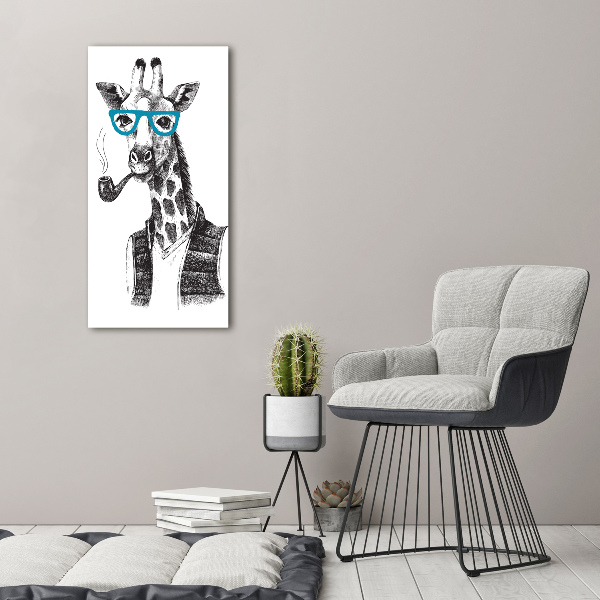 Canvas wall art Giraffes with glasses