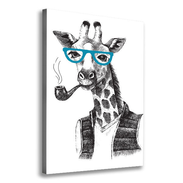 Canvas wall art Giraffes with glasses