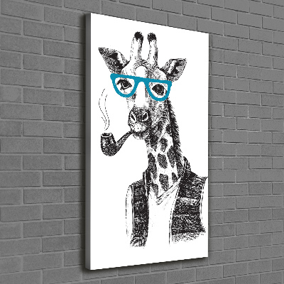 Canvas wall art Giraffes with glasses