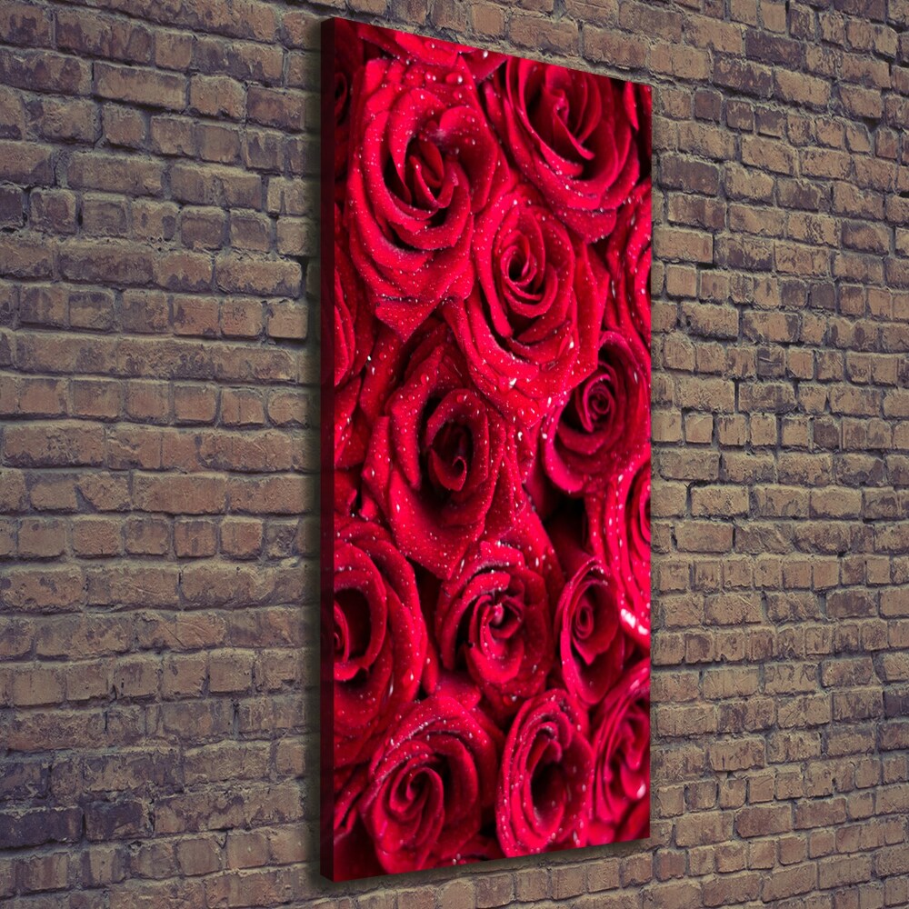 Wall art canvas large Red roses