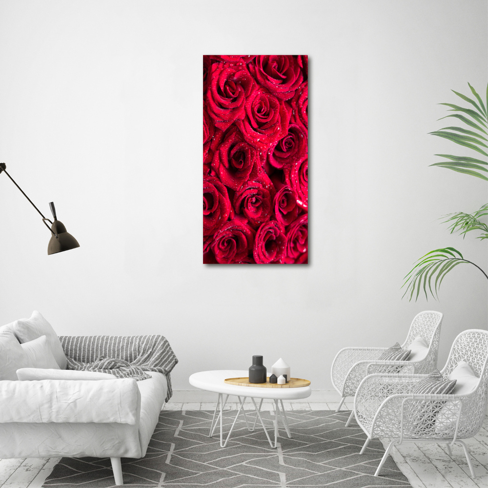 Wall art canvas large Red roses