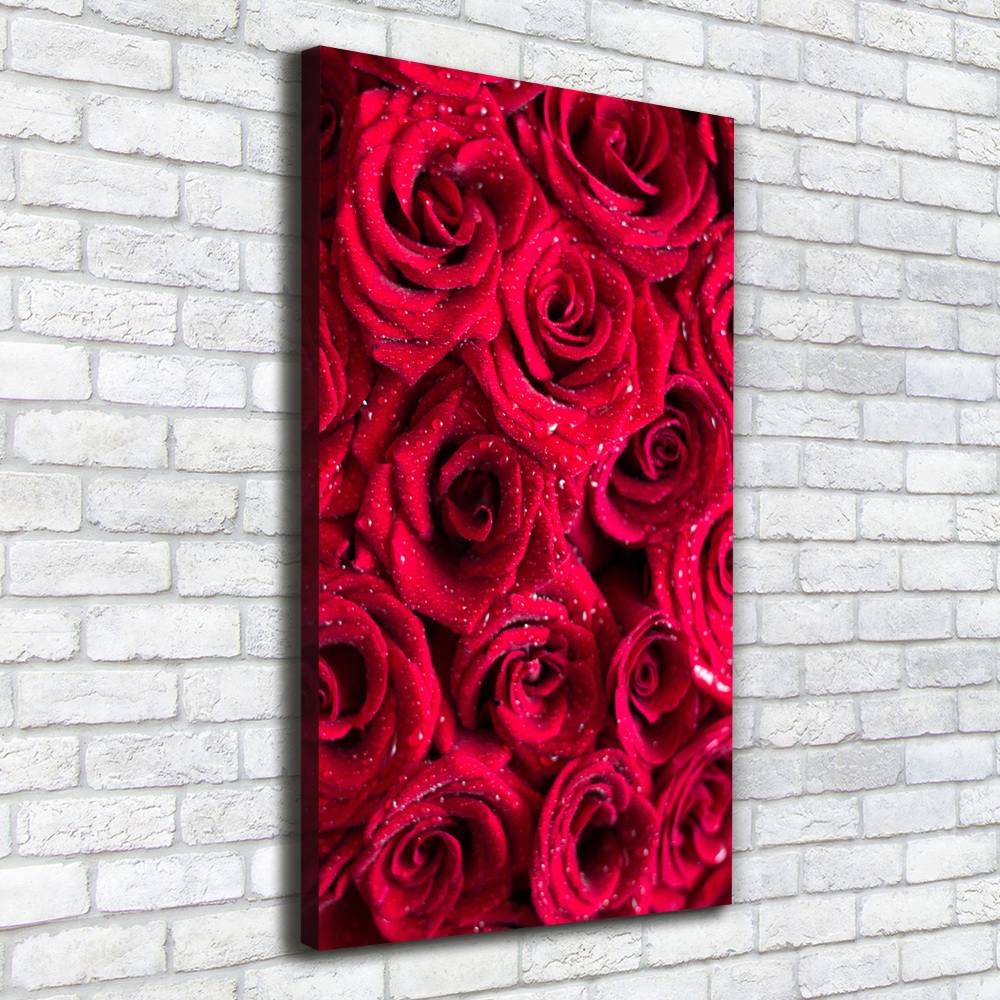 Wall art canvas large Red roses