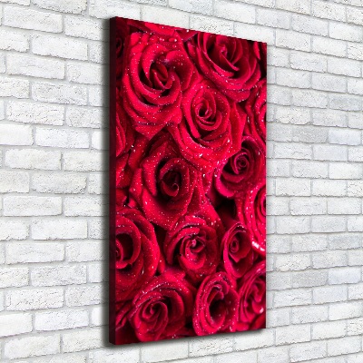 Wall art canvas large Red roses