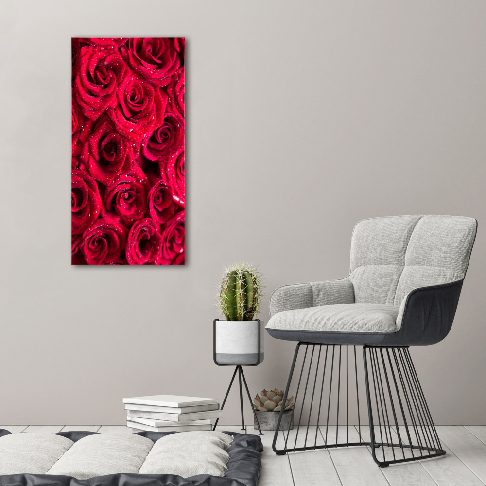 Wall art canvas large Red roses