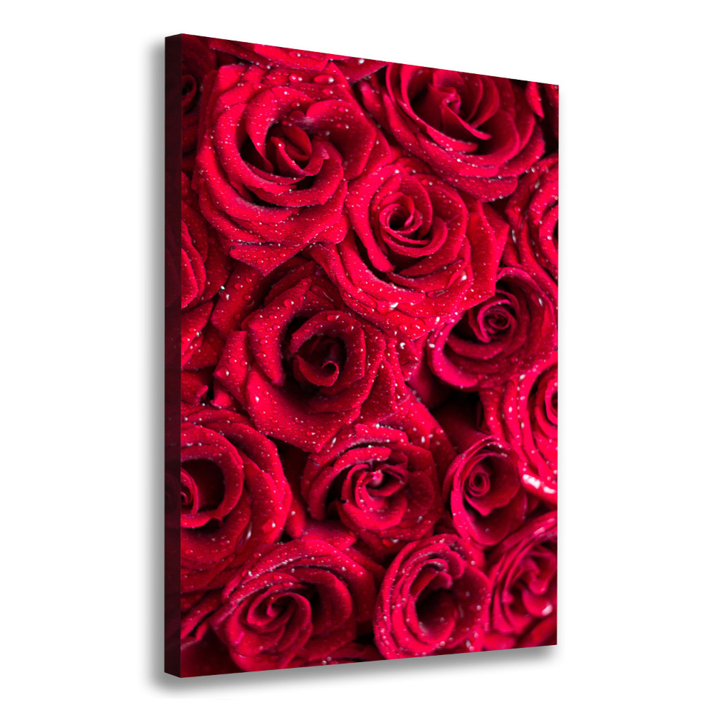 Wall art canvas large Red roses