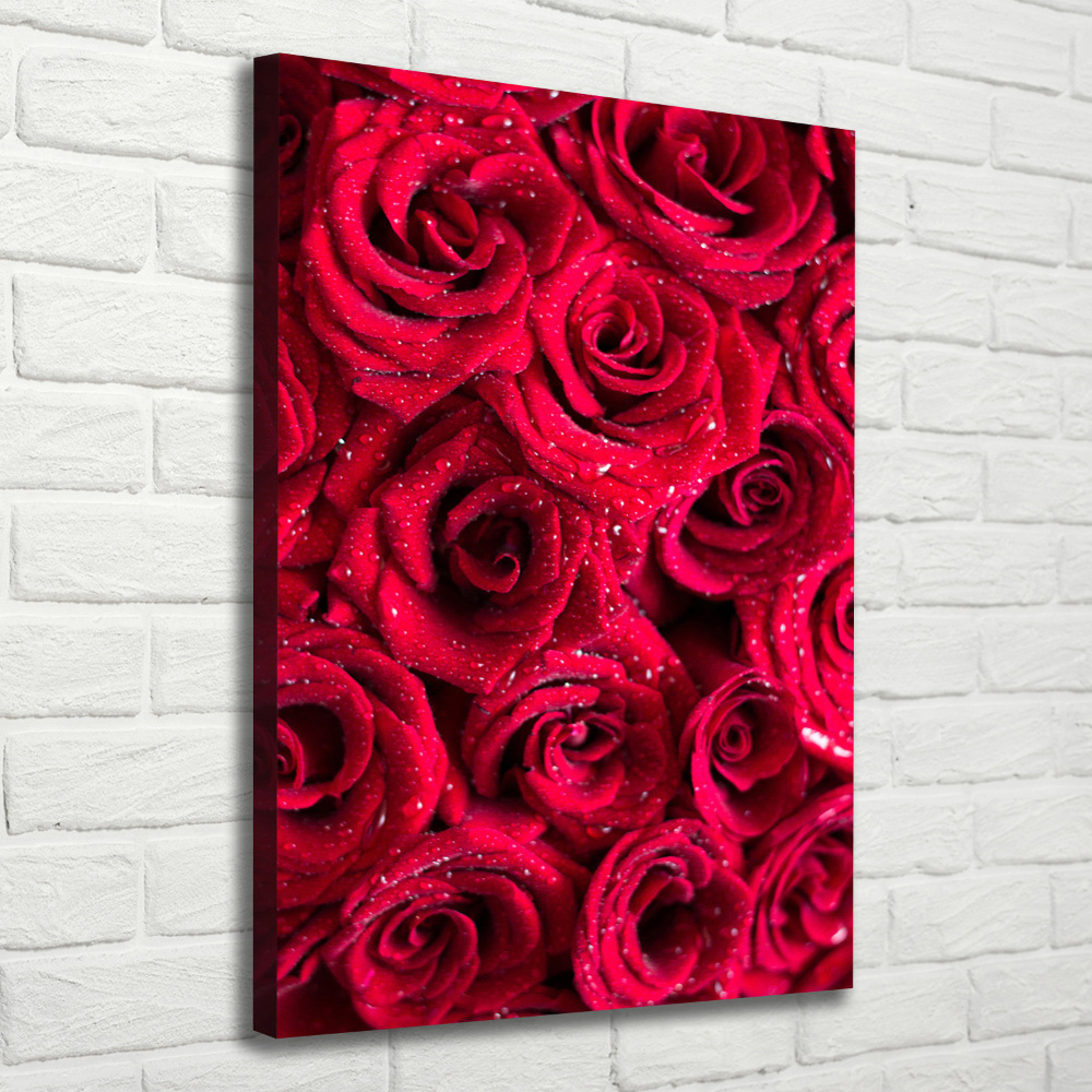 Wall art canvas large Red roses