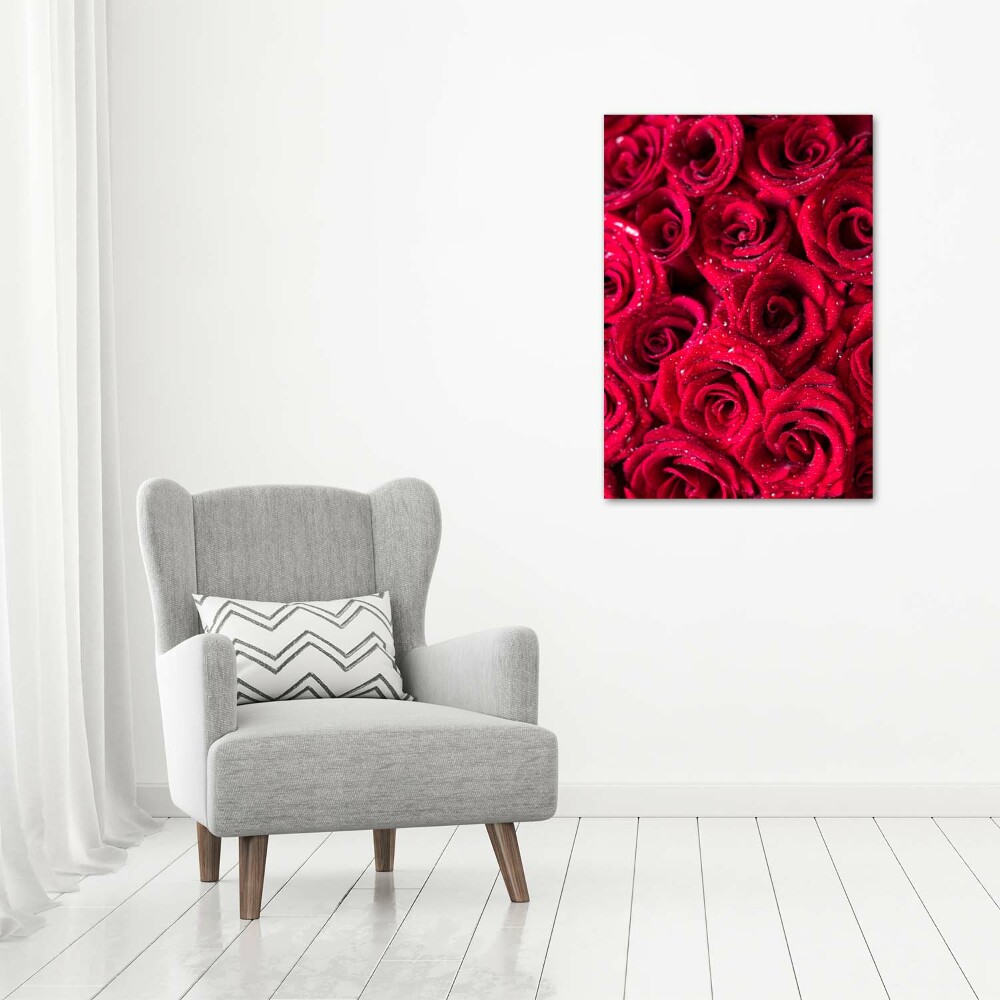 Wall art canvas large Red roses