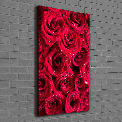 Wall art canvas large Red roses