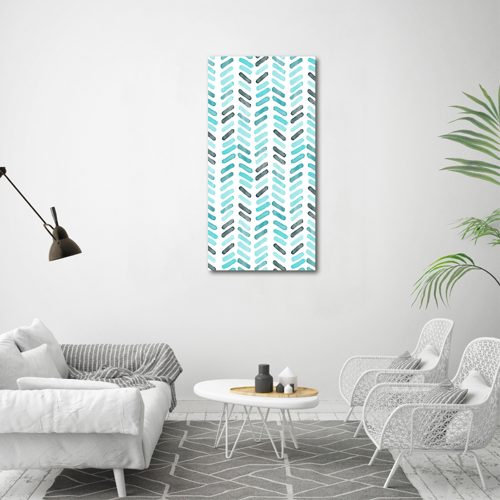 Canvas print Blue herringbone