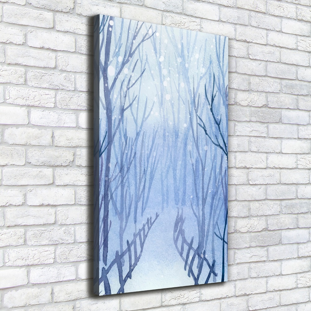 Large canvas wall art Forest in winter