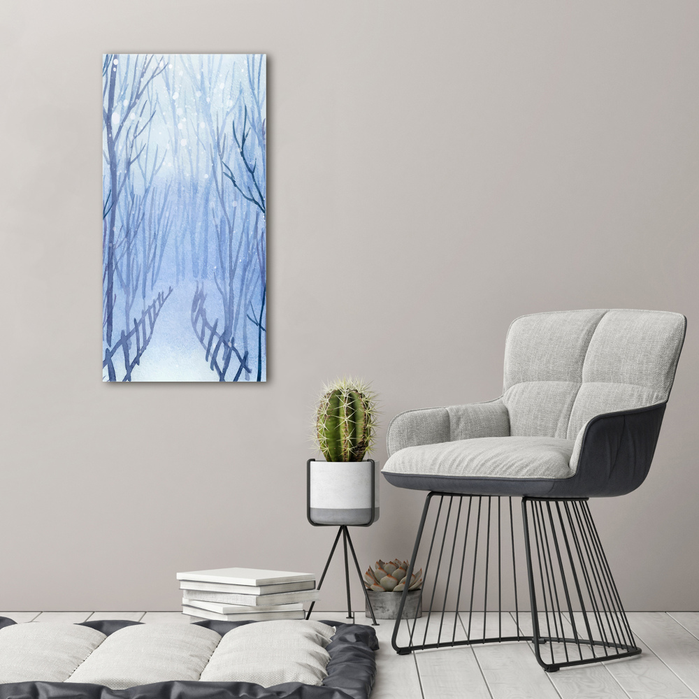 Large canvas wall art Forest in winter