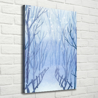 Large canvas wall art Forest in winter