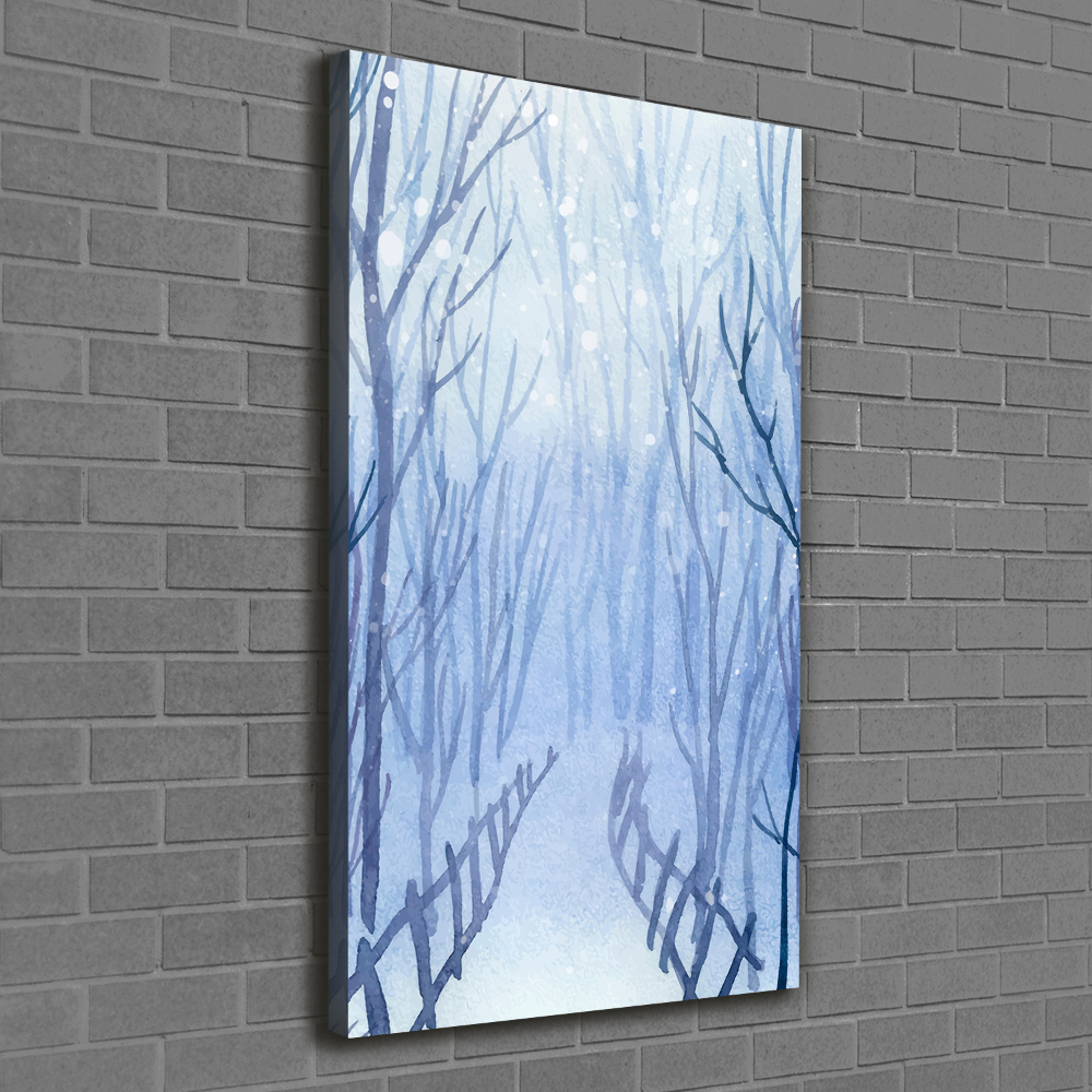 Large canvas wall art Forest in winter