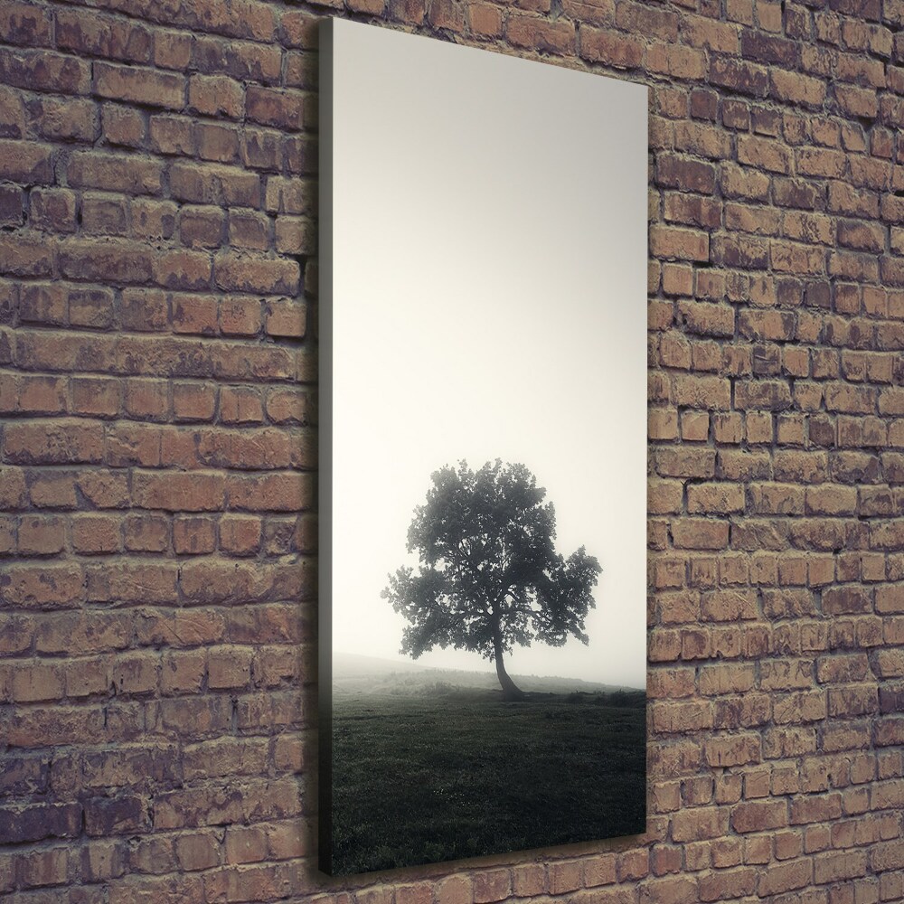 Large canvas wall art Tree in the fog