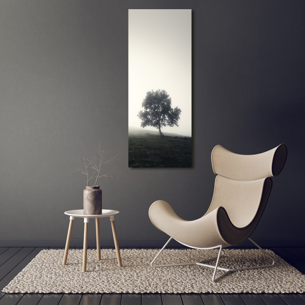 Large canvas wall art Tree in the fog